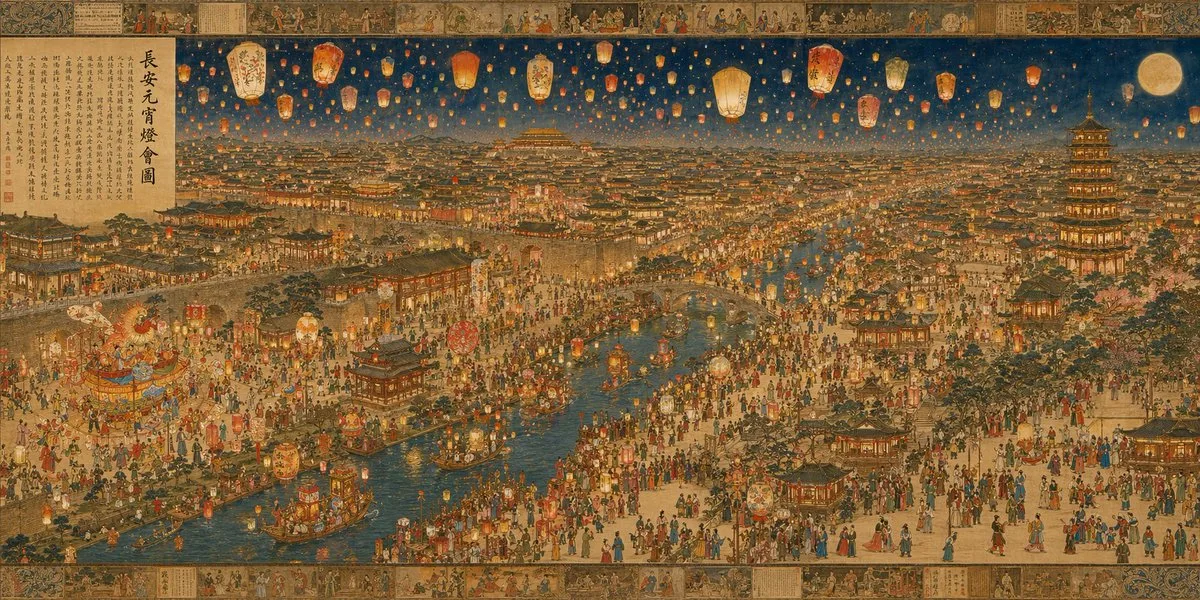 Modern Tang Dynasty Lantern Festival Panorama
