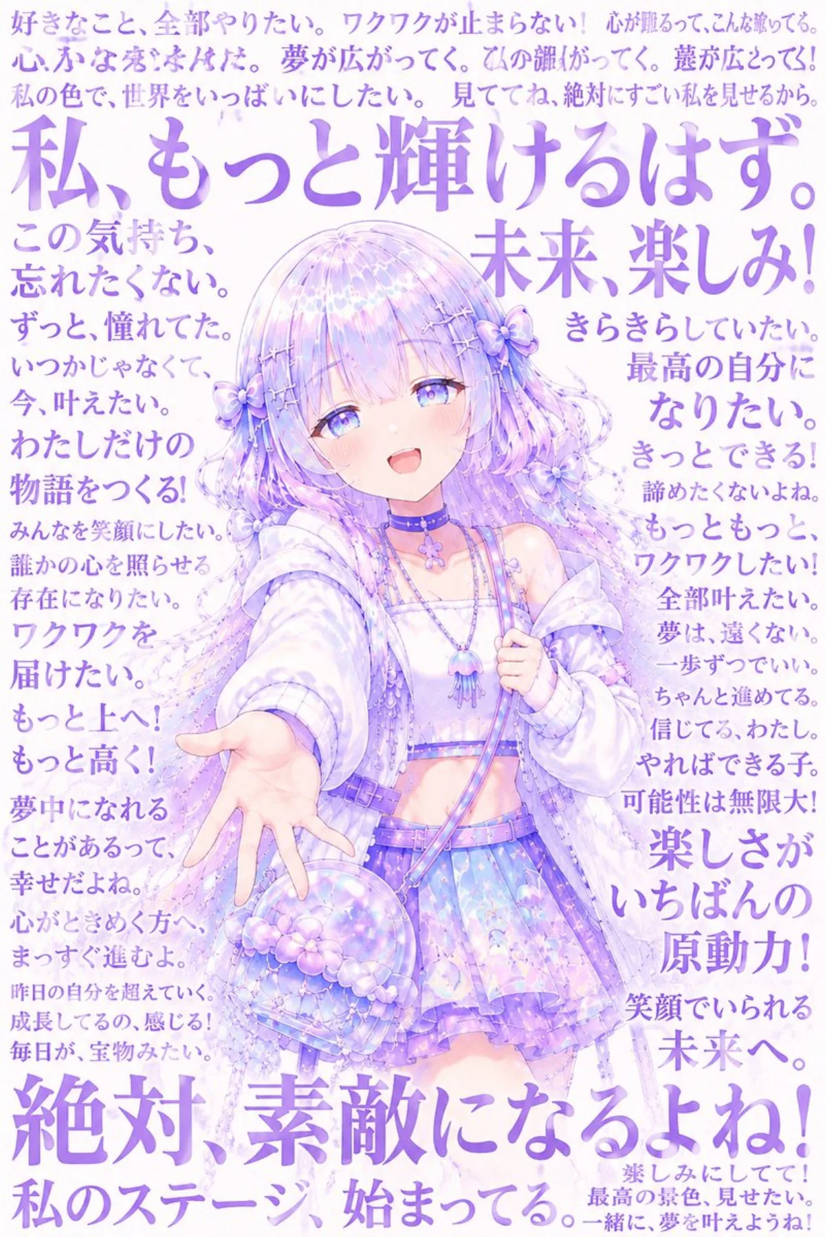 Crafted Pastel Anime Inner Monologue Poster