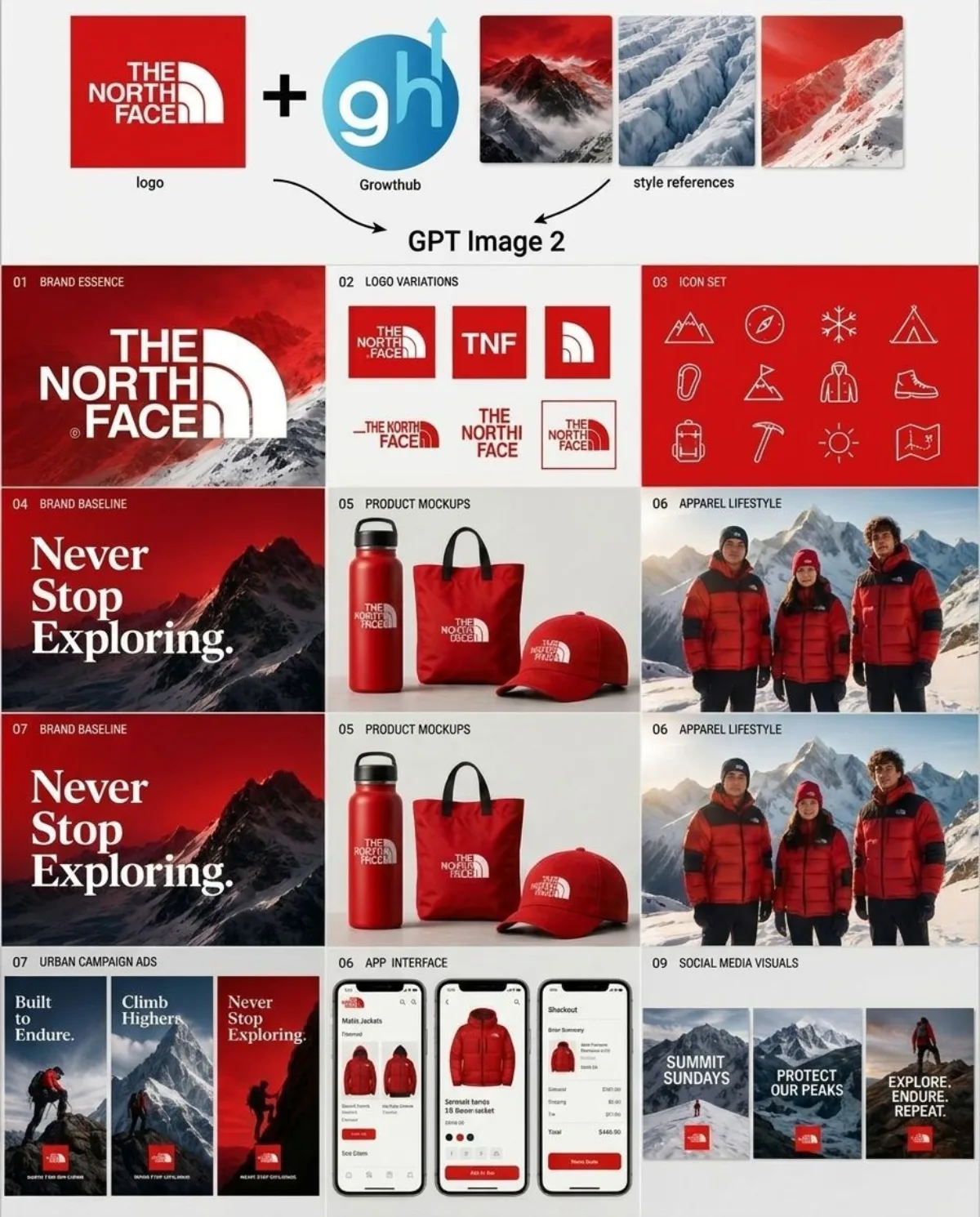 Outdoor Brand Mood Board Illustration