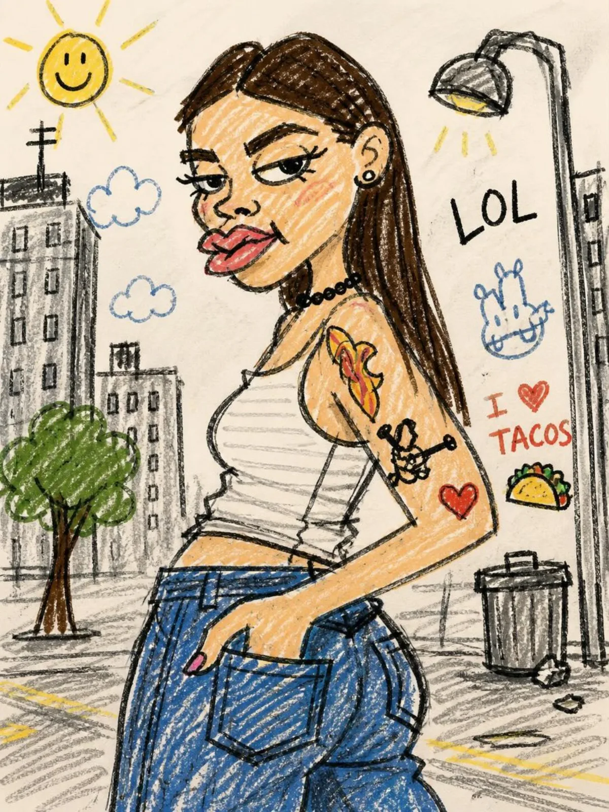 Messy Childlike Doodle Caricature