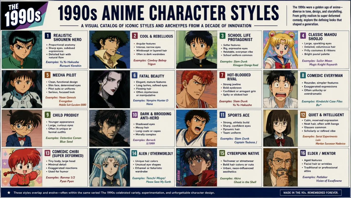 Anime Infographic Catalog Illustration (Refined)