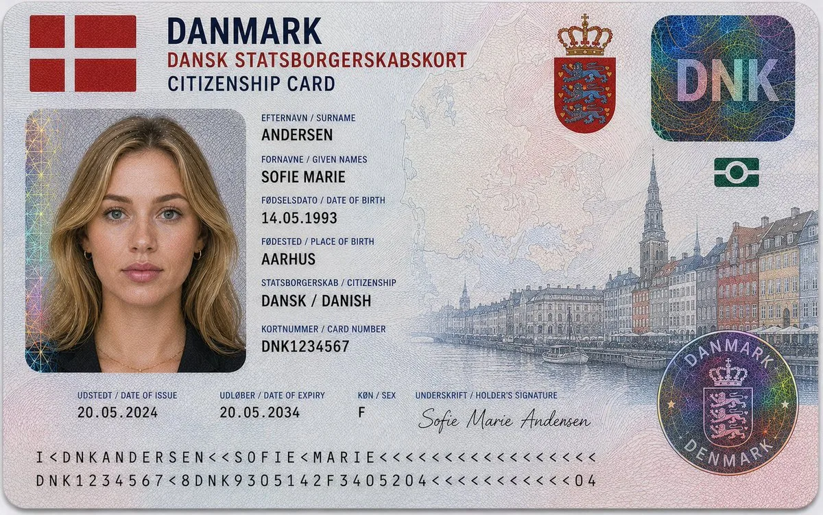 Realistic Algerian ID Card Mockup