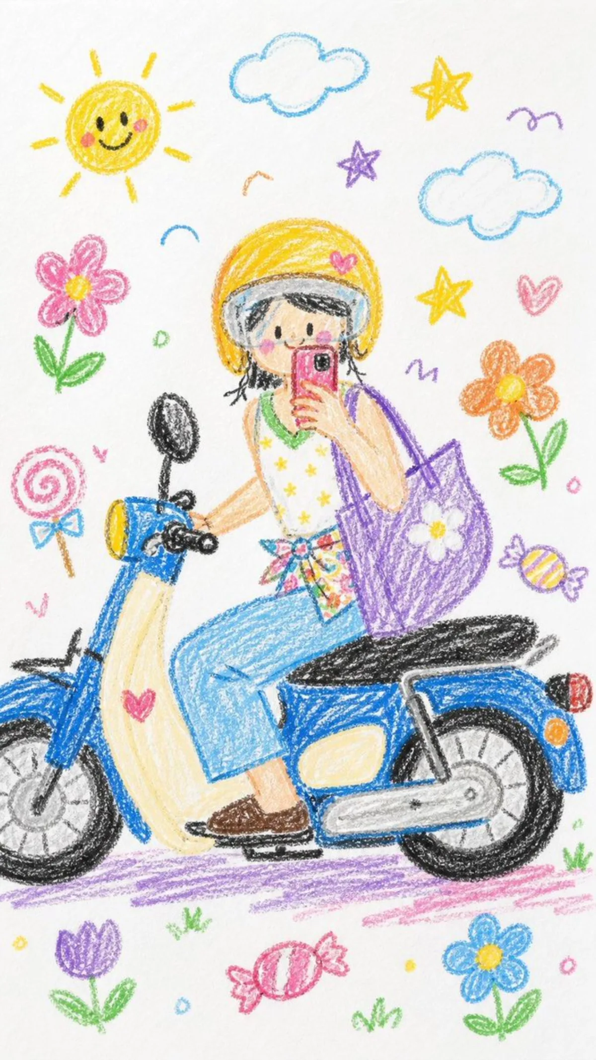 童趣蜡笔画效果