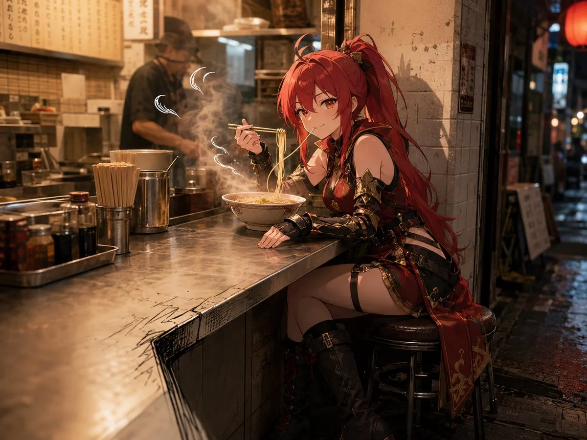 Fantasy Warrior Savoring Ramen