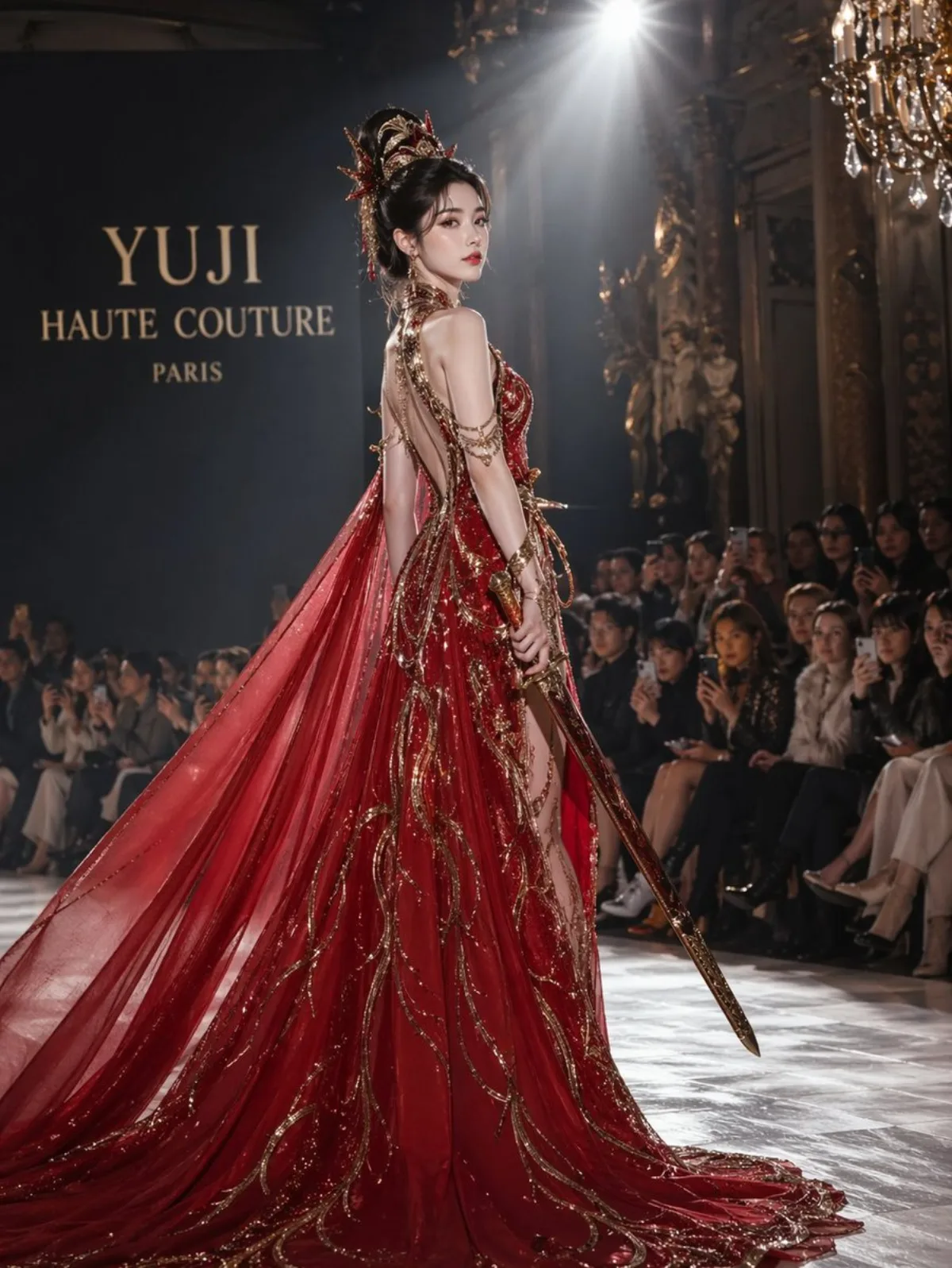 High fashion dress show prompt