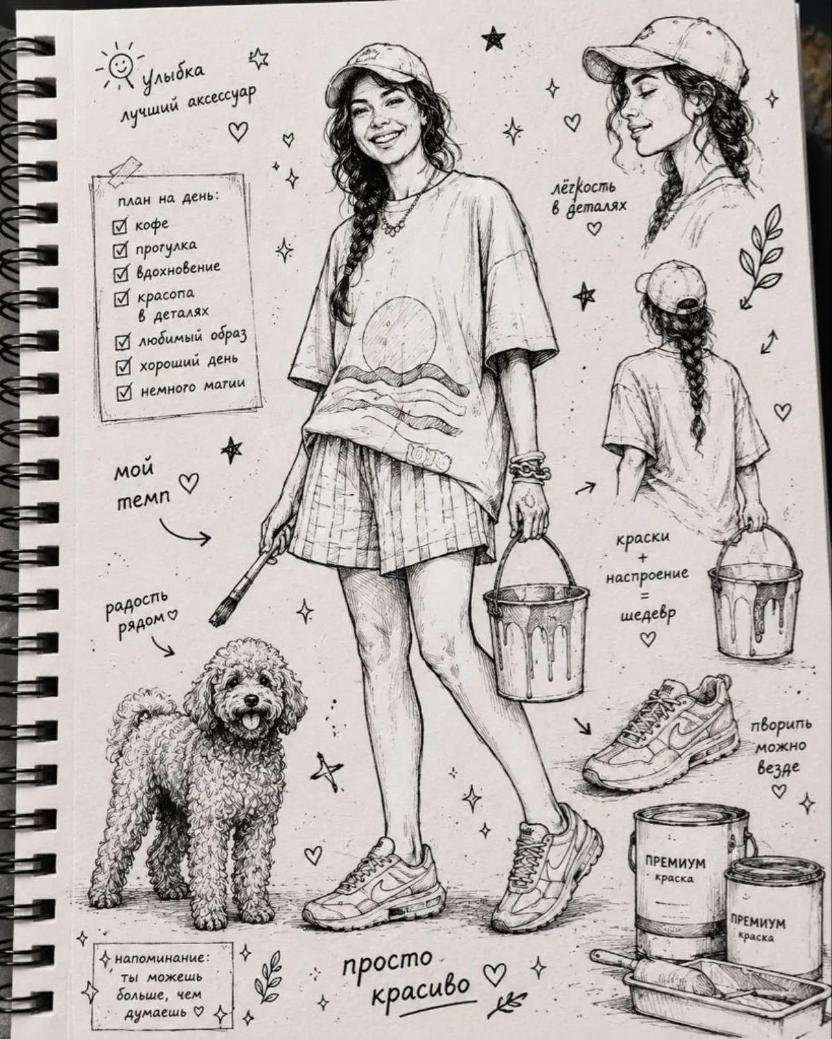 Indie Zine Black Ink Sketch