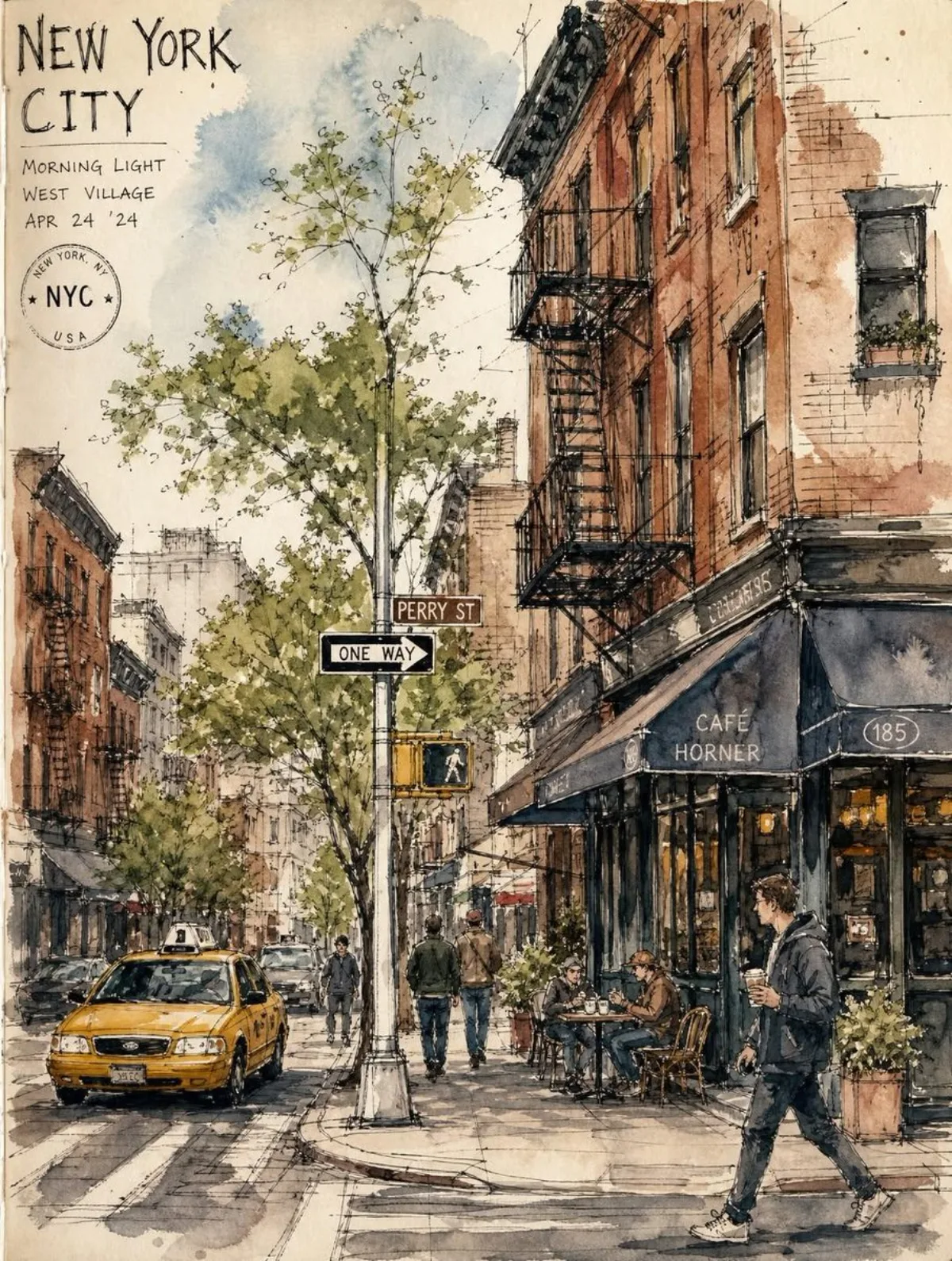 Travel Sketchbook with Vintage European Charm