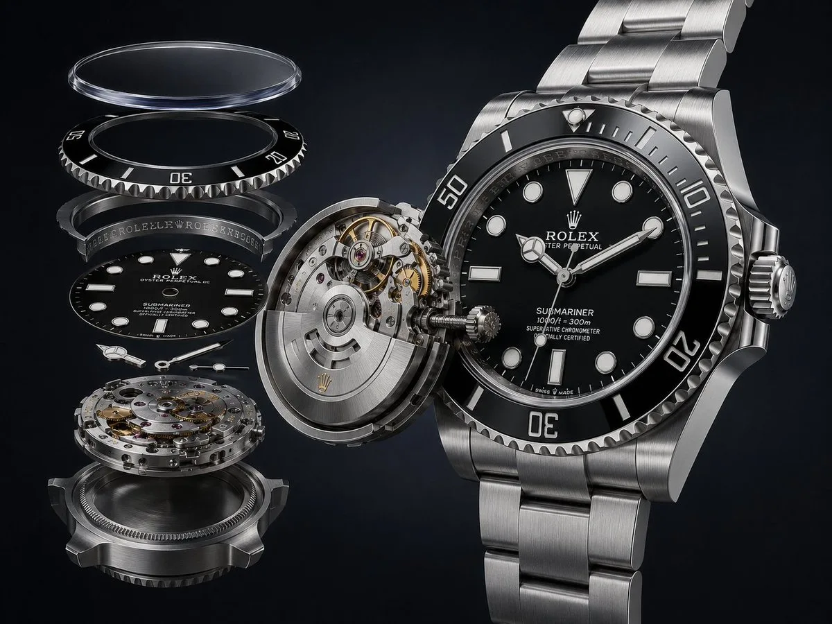 Mechanical Dive Watch Exploded View