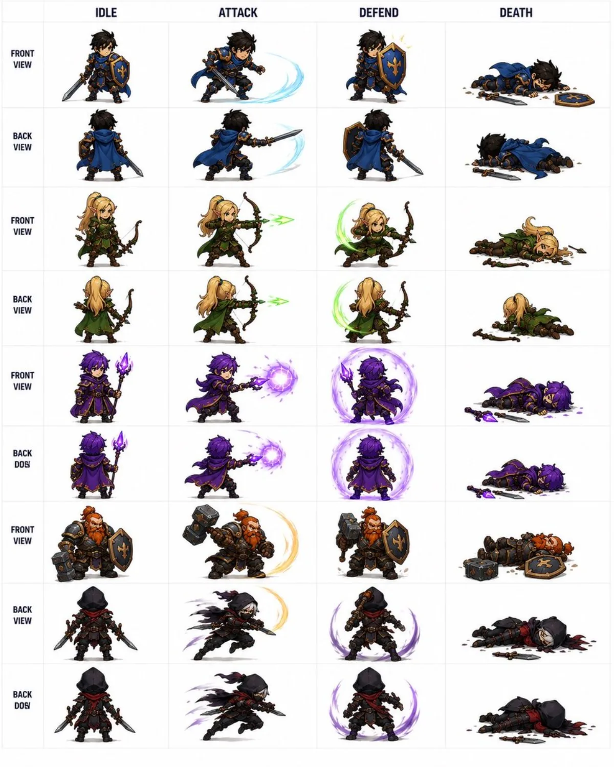 Signature Fantasy RPG Character Sprite Sheet