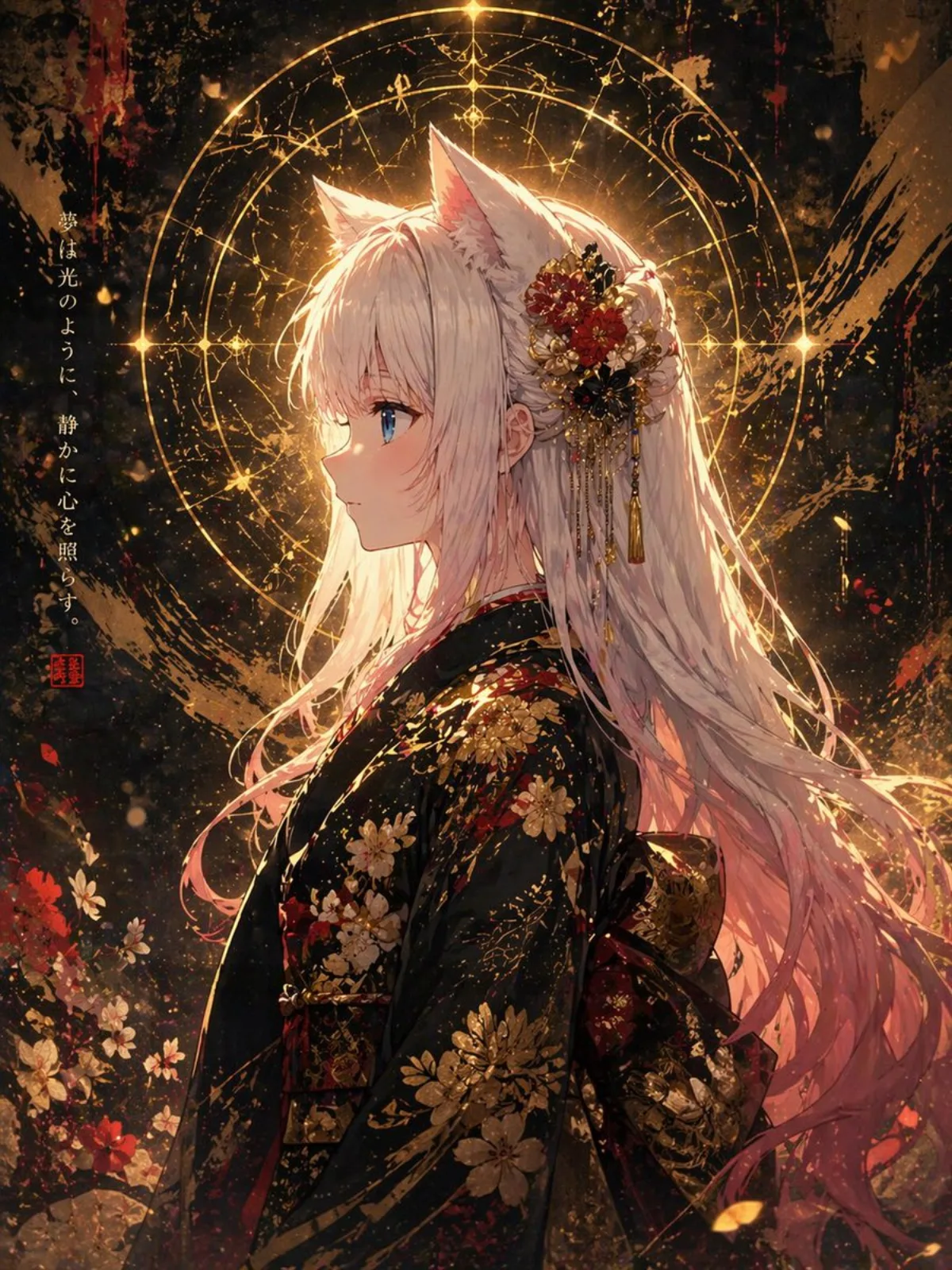 Fox Spirit Kimono Portrait: A Crafted Take