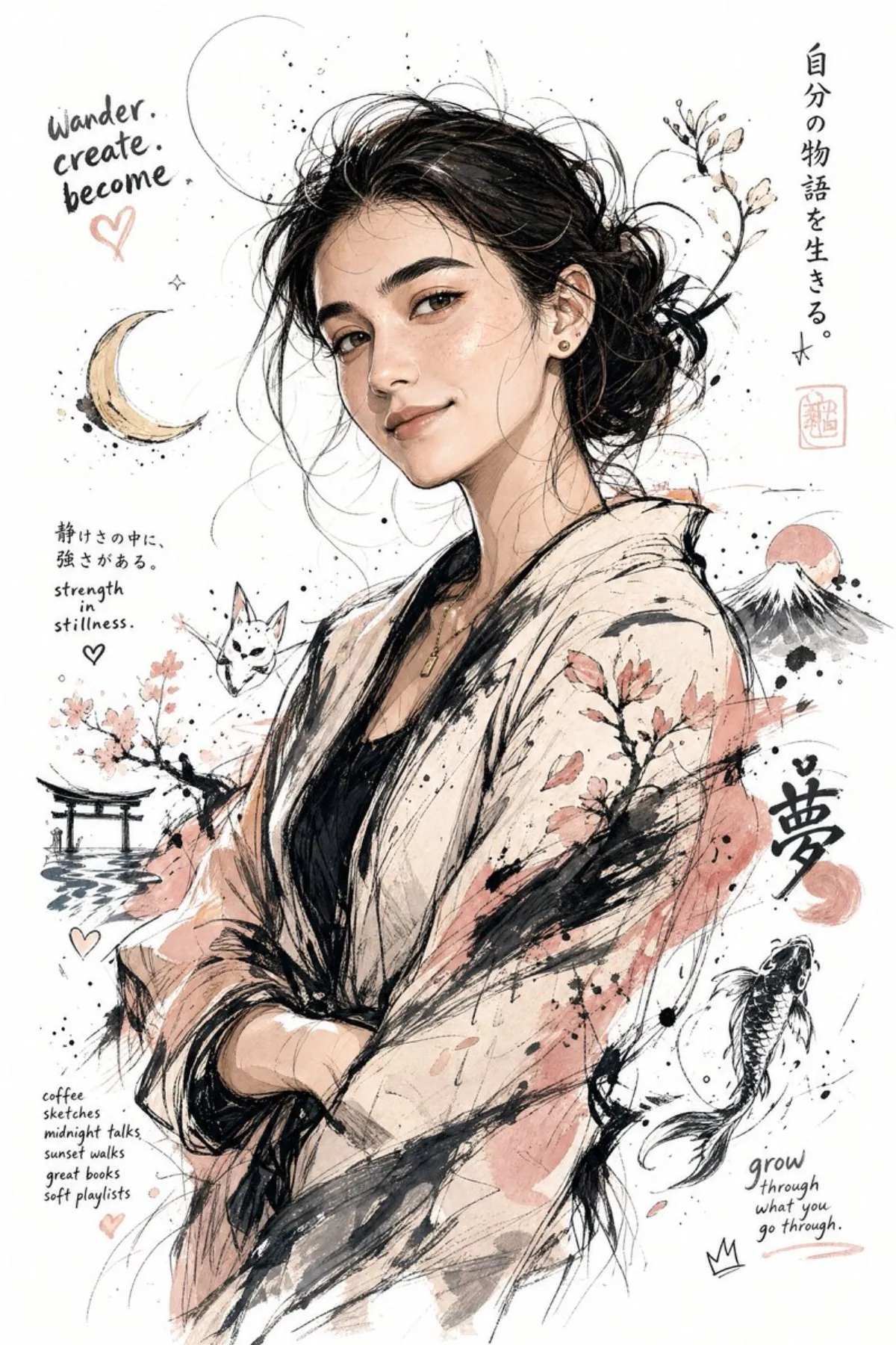 Japanese Ink Splatter Comic Art