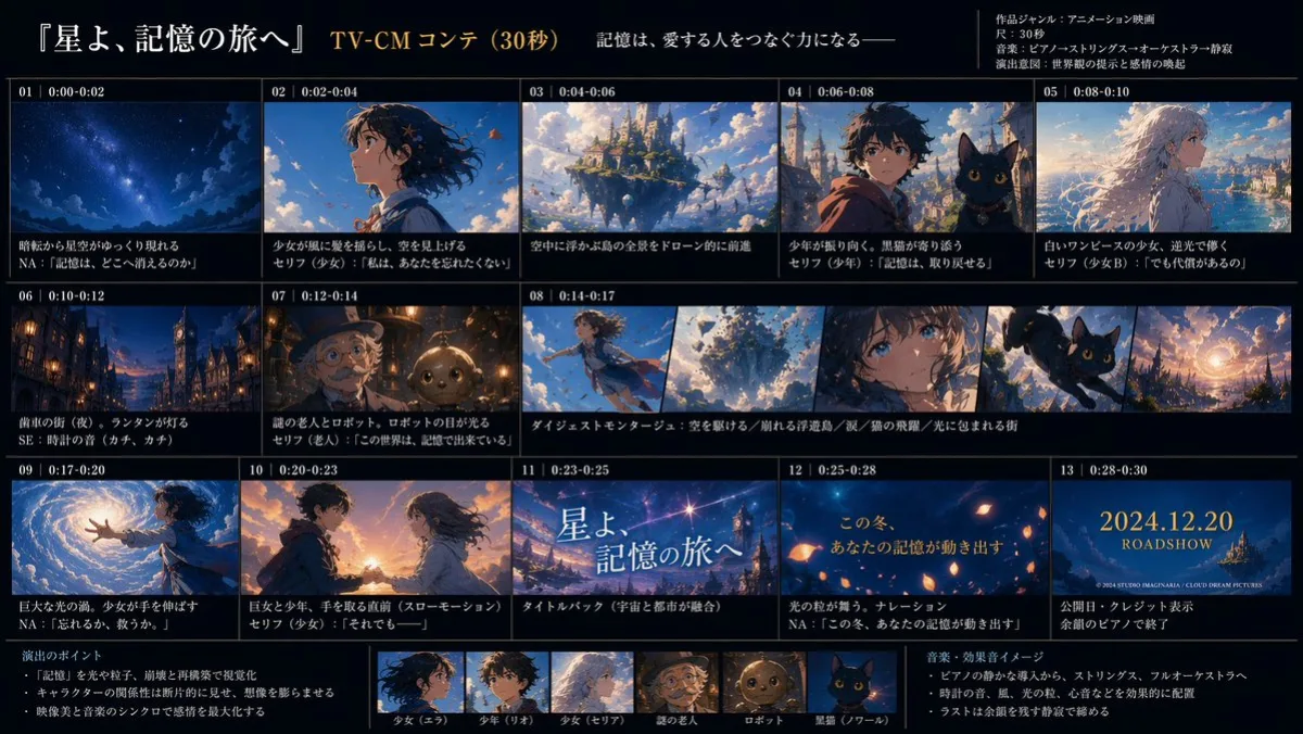 Signature Anime TV CM Storyboard Sheet