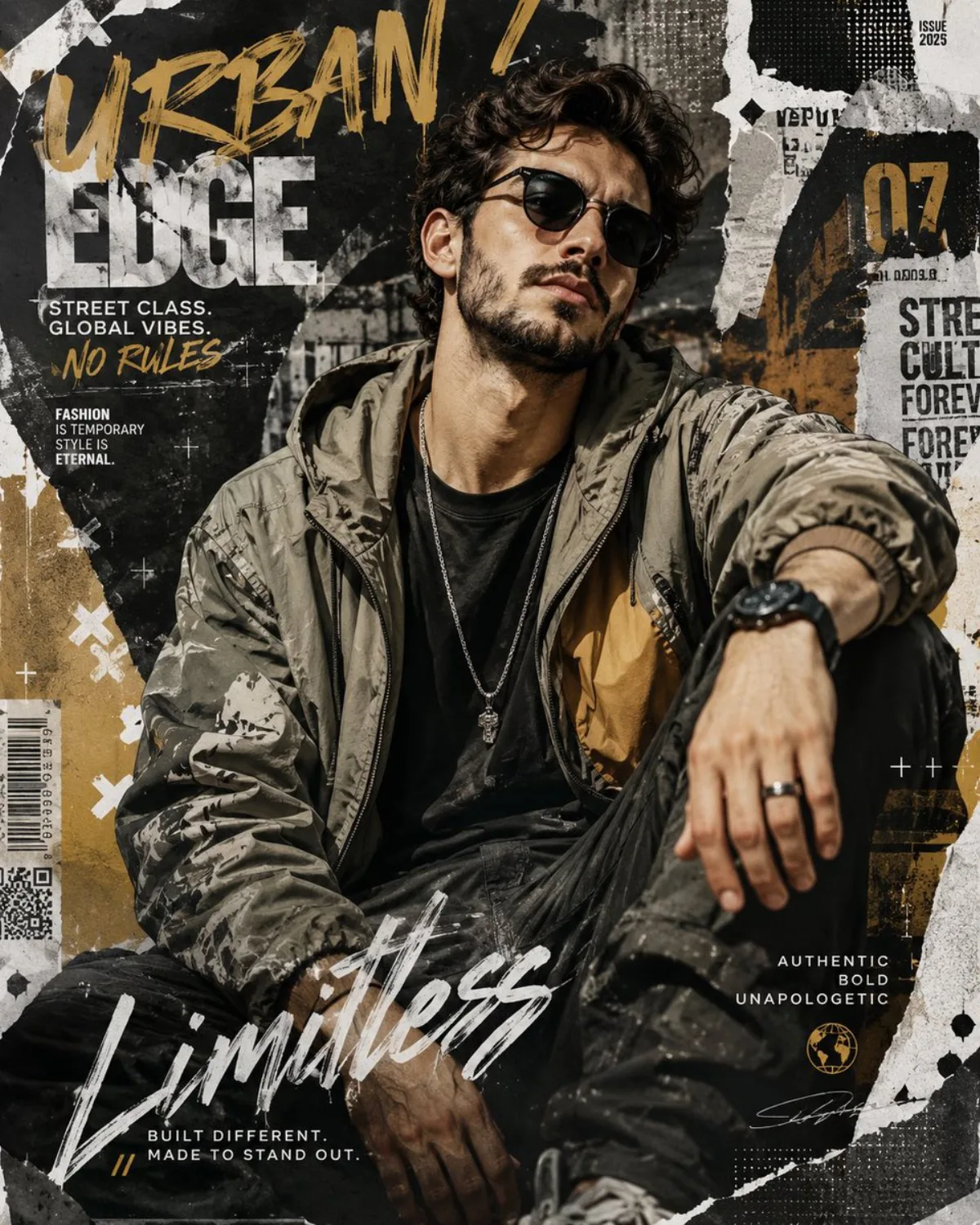 Urban Fashion Editorial Grid Poster