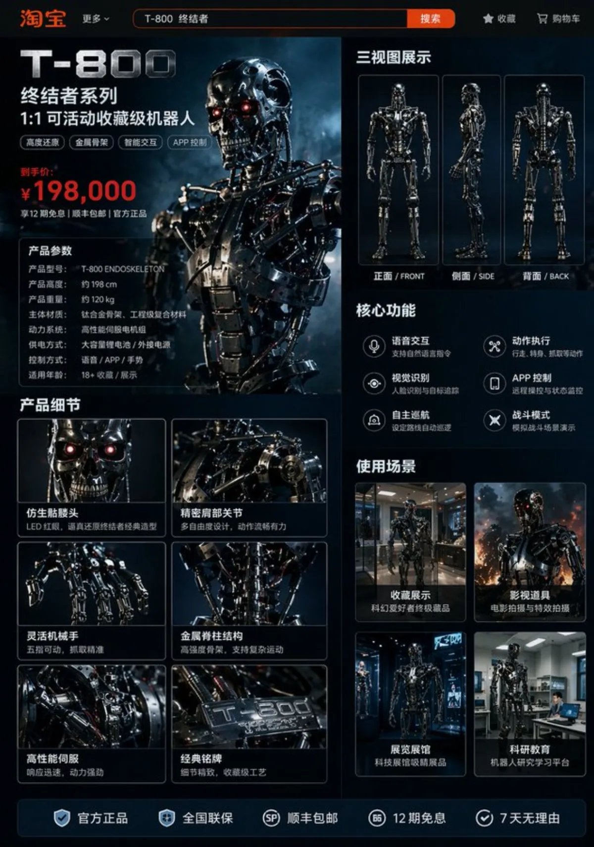 T-800淘宝商品详情页