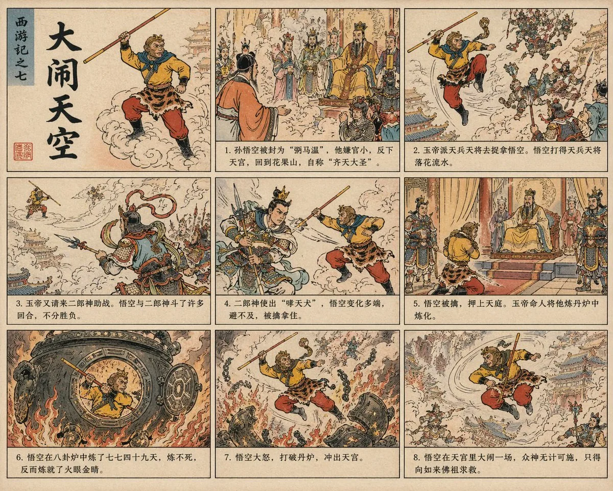 Monkey King Battles Heaven Warriors - Curated Style