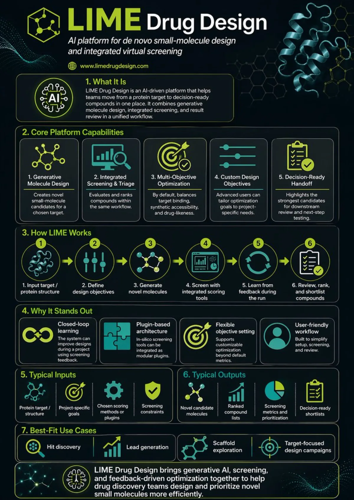 LIME Drug Design Infographic - Editorial Style