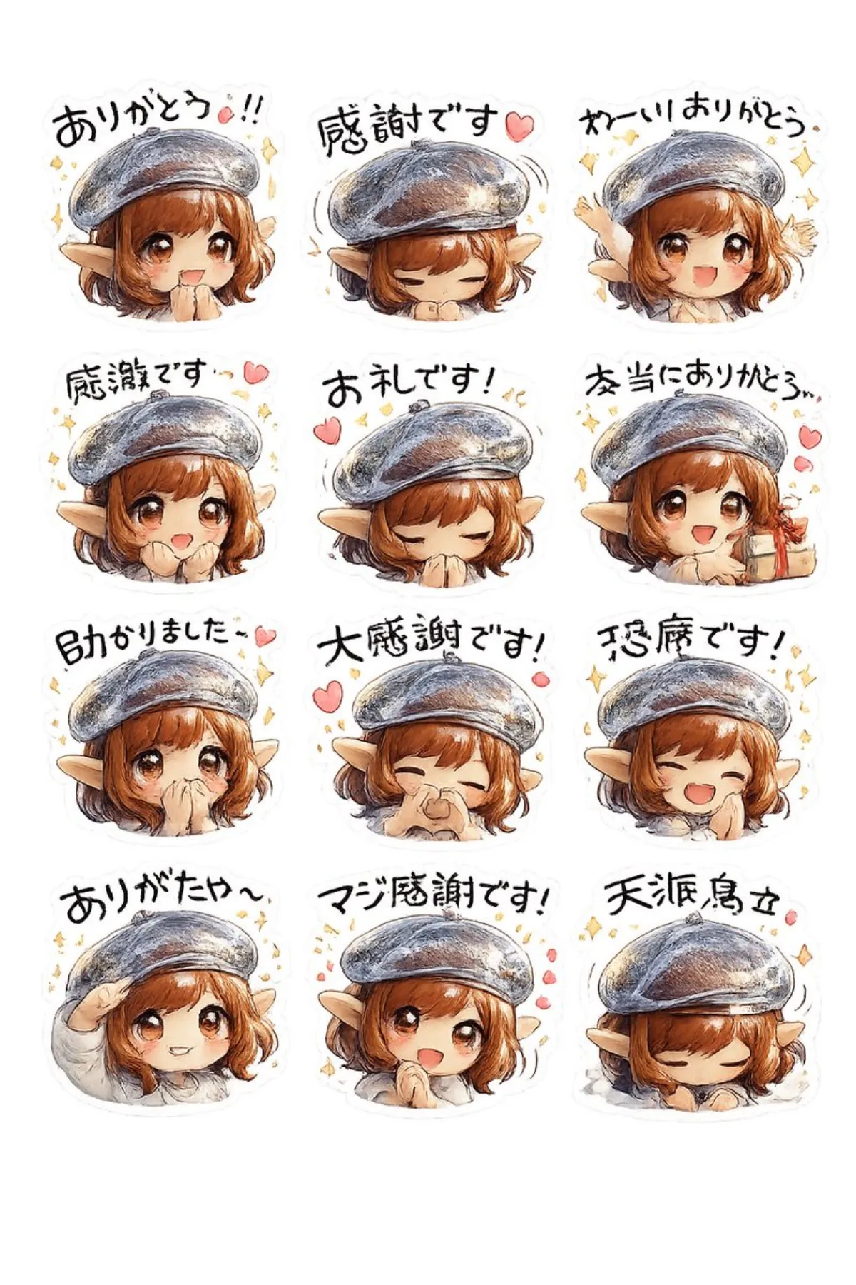Elf Girl Thank-You Sticker Sheet - Modern Style