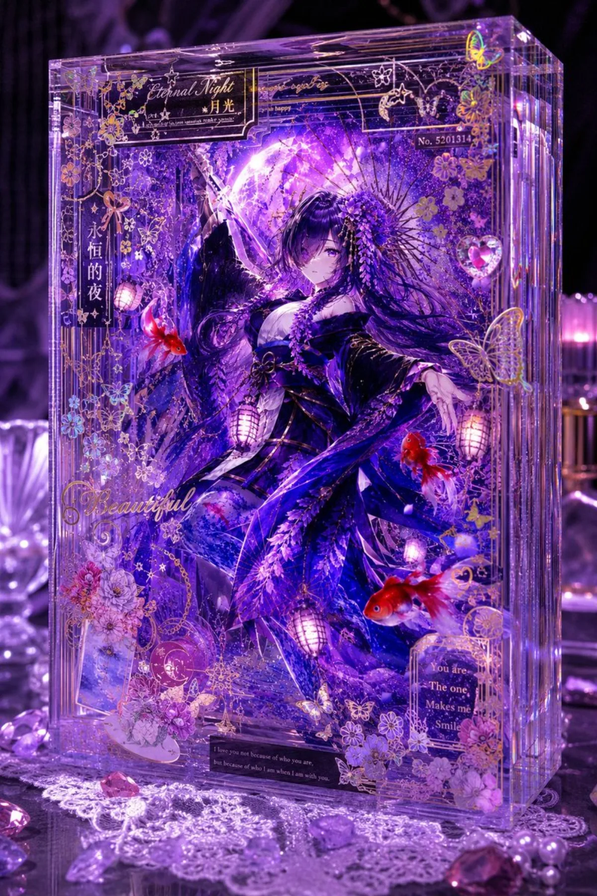 Luxury Purple Anime Acrylic Block
