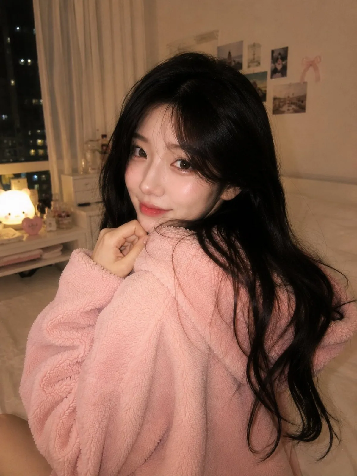 Cozy Korean Bedroom Portrait - Editorial Style