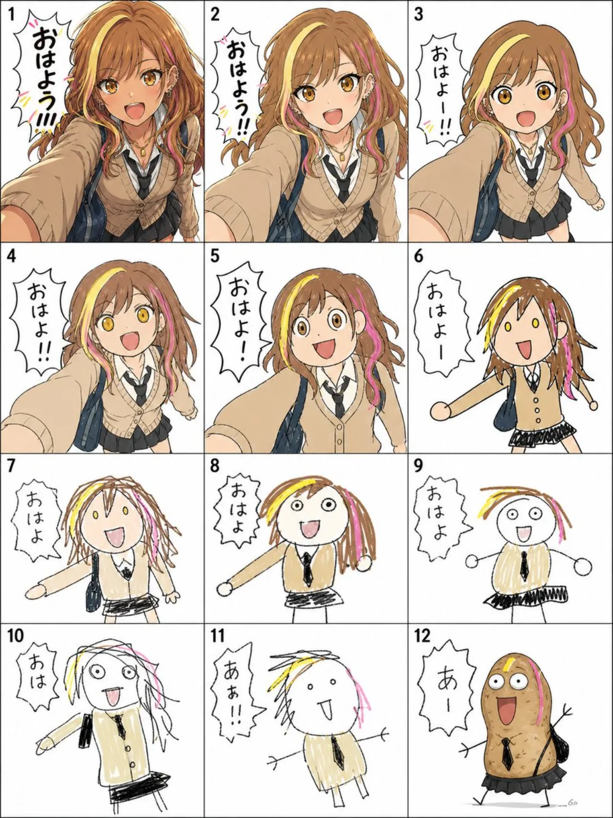 Visual Telephone Game Image Grid (Curated)