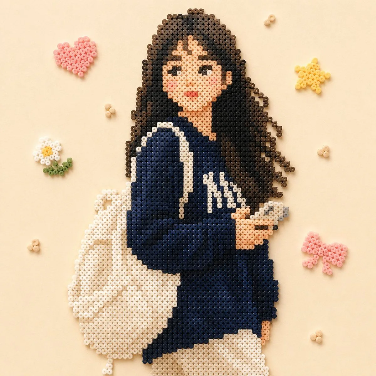 A Hero Perler Bead Pixel Character