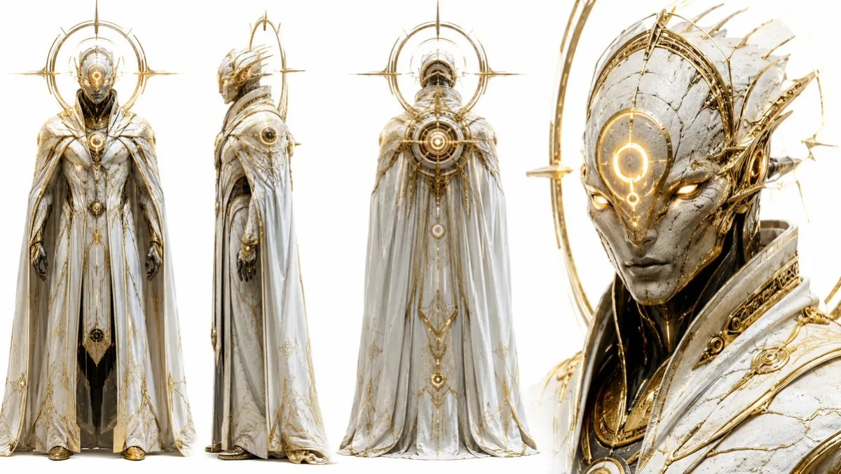 Celestial Voyager Sci-Fi Character Concept Sheet