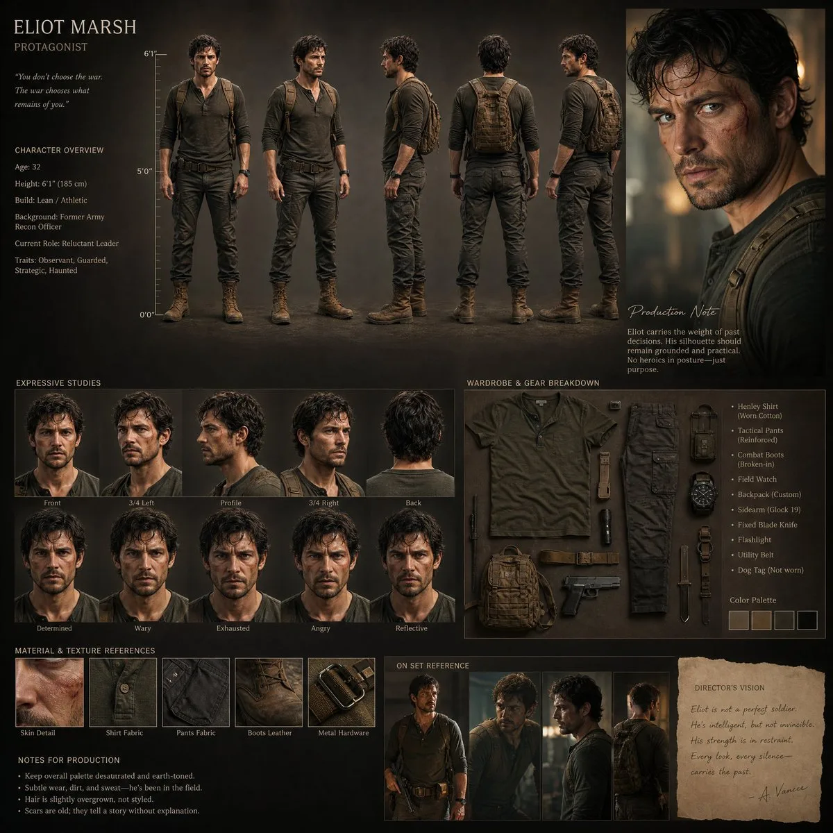Film-Quality Character Design Board