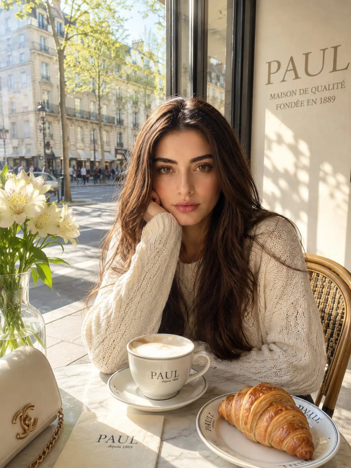 Luxury Parisian Cafe Fashion Photo - Modern Style