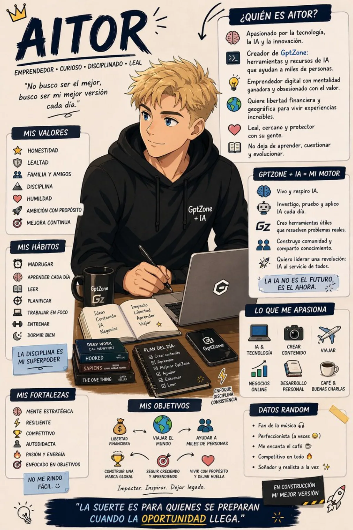Personal Anime Infographic Portrait