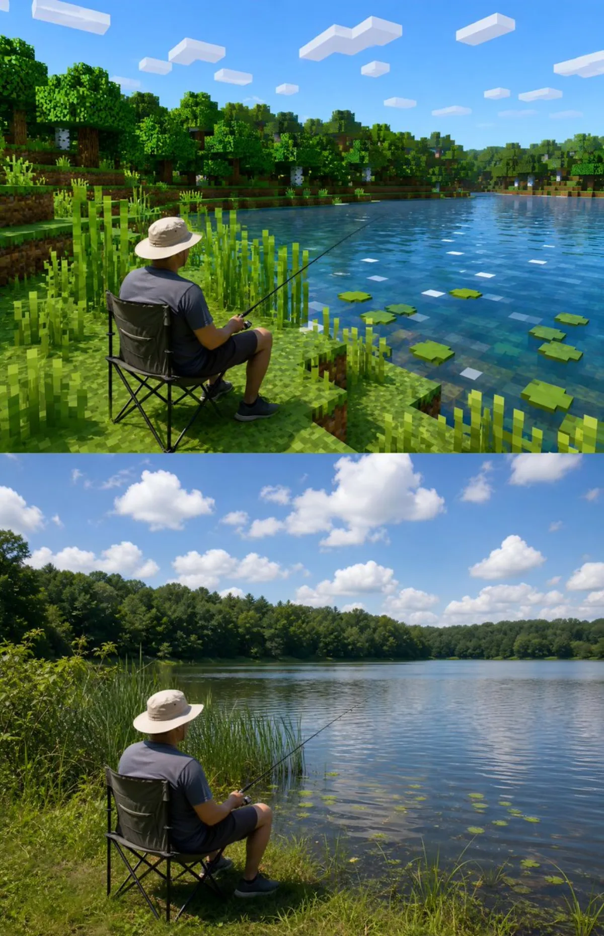Minecraft-Style Outdoor Photo Stylization