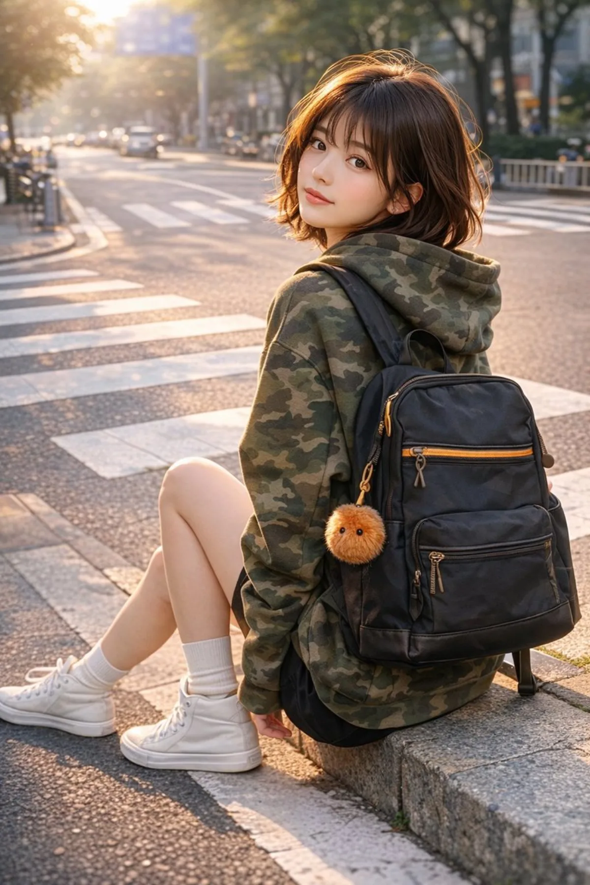 Crafted Urban Street Portrait with Golden Light