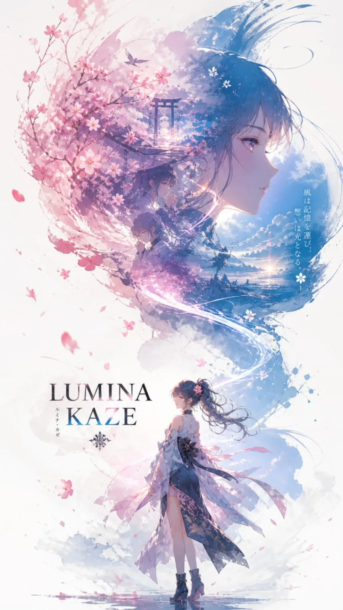 Anime Double-Exposure Poster - Editorial Style
