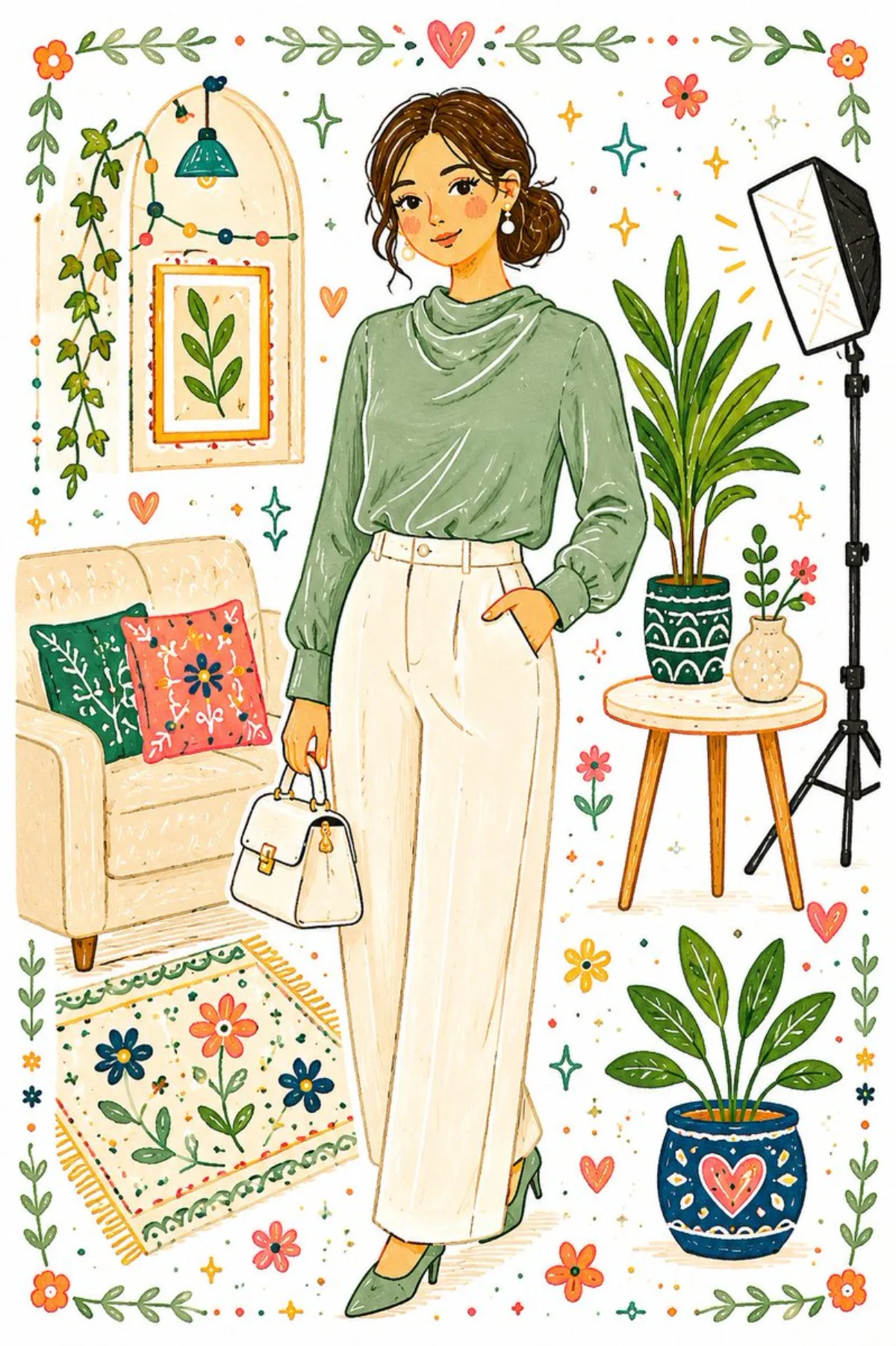 Whimsical Folk Art Illustration: A Hero Take