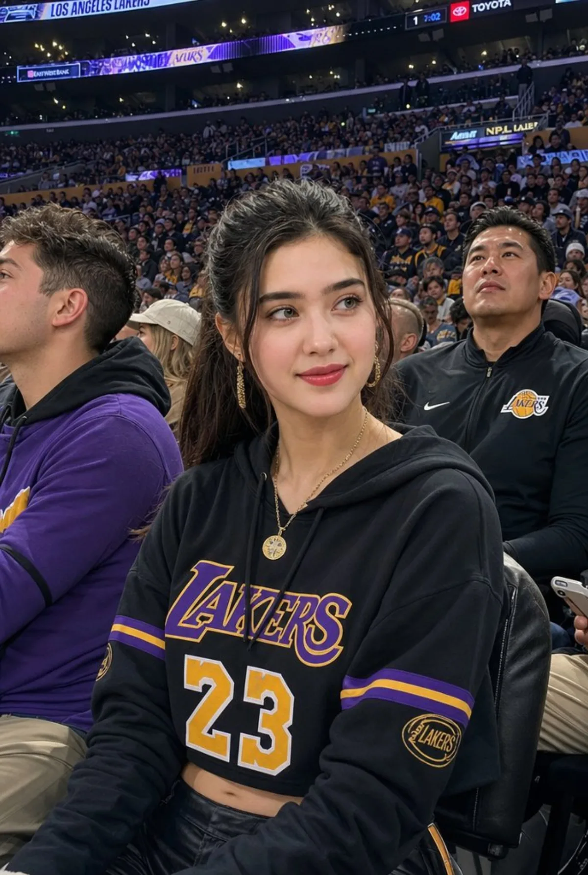 Candid Portrait of Lakers Fan at Arena