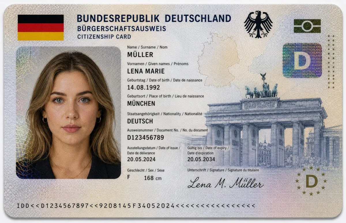 German ID Card Ultra-Realistic Mockup