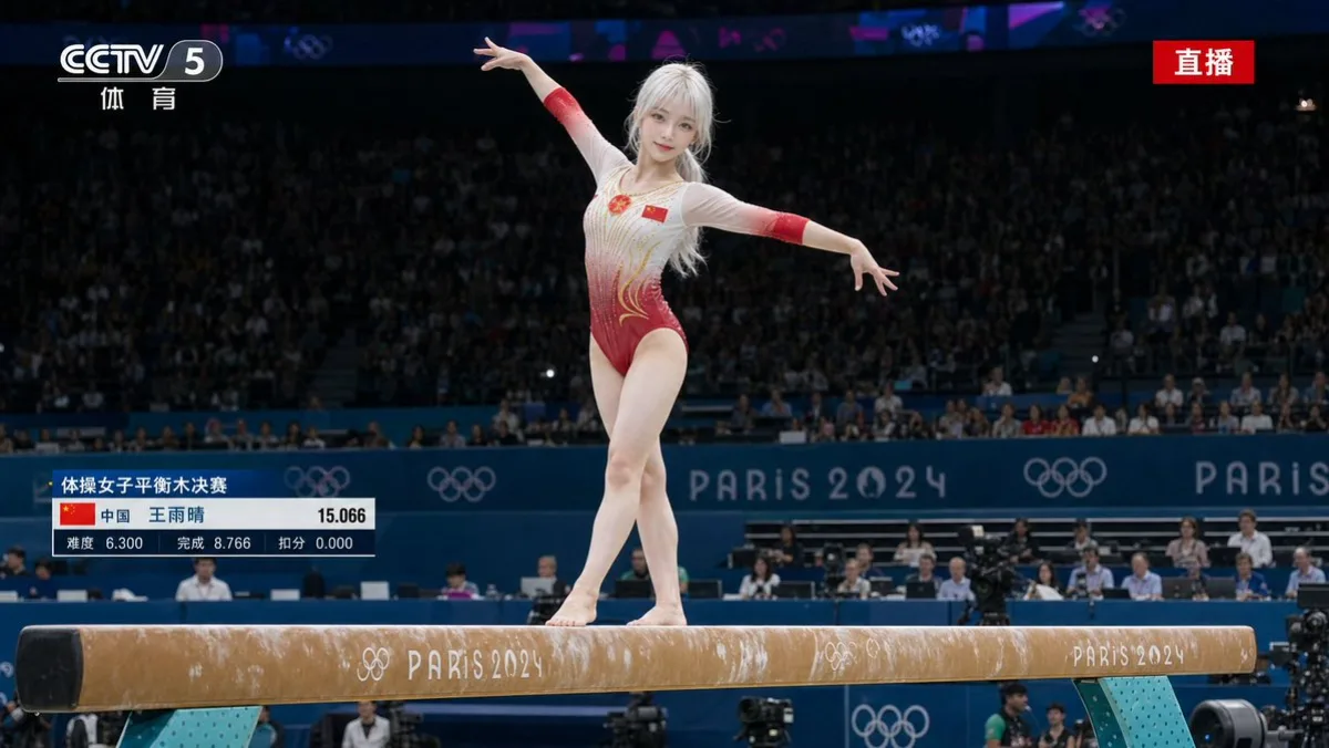 VHS Camcorder Gymnast Broadcast 1996