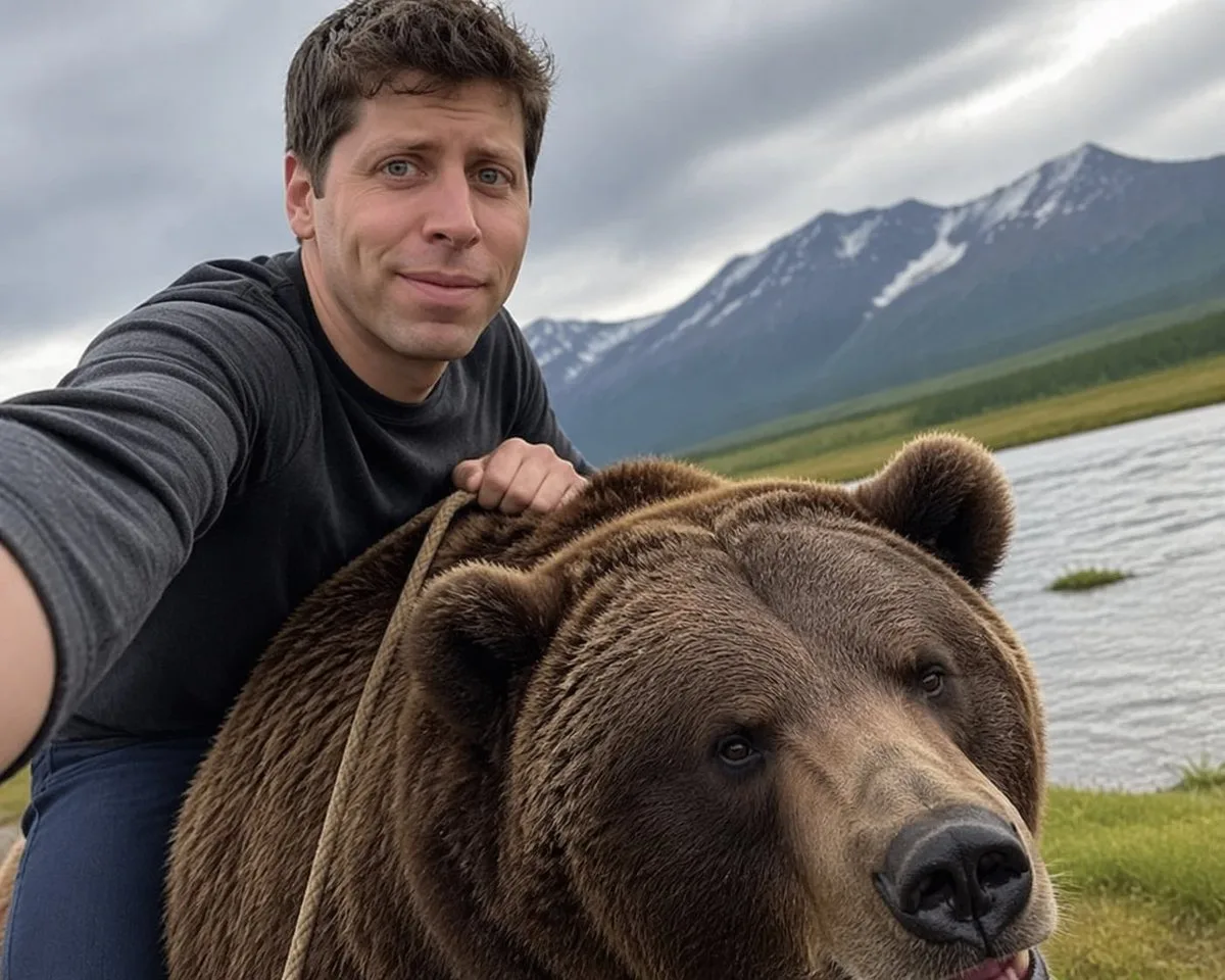 A Editorial Sam Altman Bear Selfie