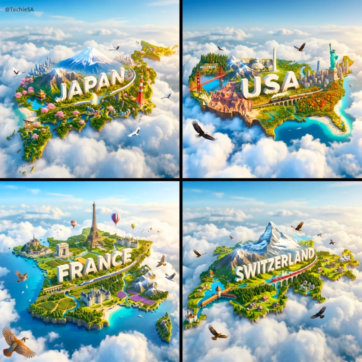 Floating Miniature Island Of A Country