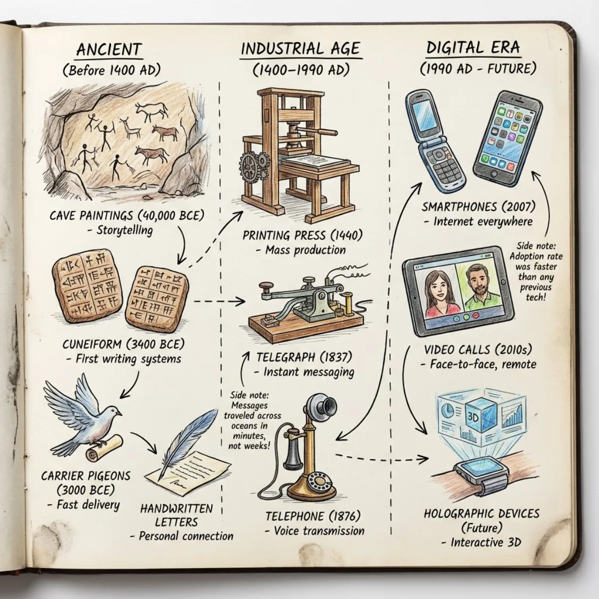 Communication Tools Evolution Timeline