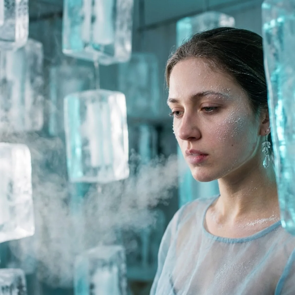 Crystallized Melancholy: Editorial Surrealism Portrait: A Curated Take