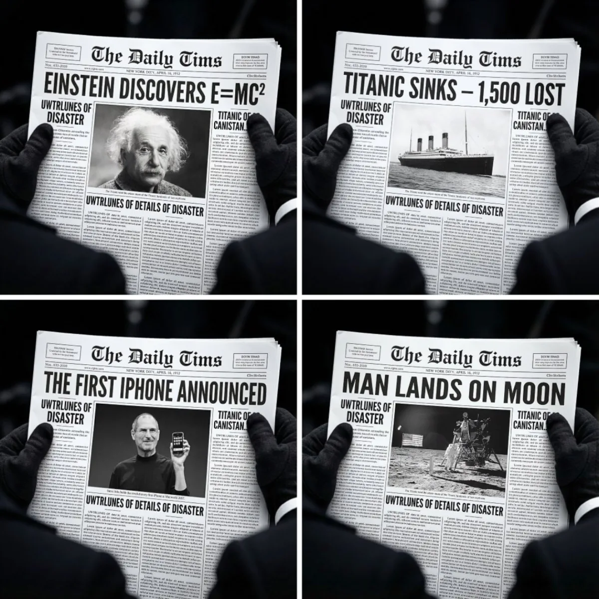Close Up Of Hands Holding A Newspaper With Headline