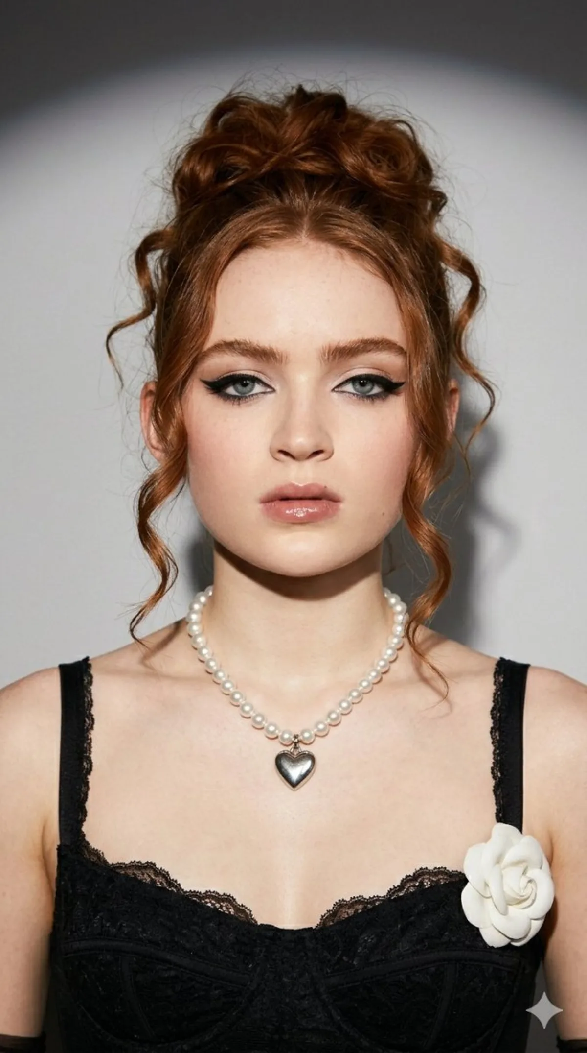 Coquette Fashion Portrait with Sadie Sink Lookalike