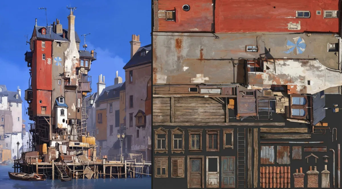 Decorative Atlas With Building Texture: A Modern Take