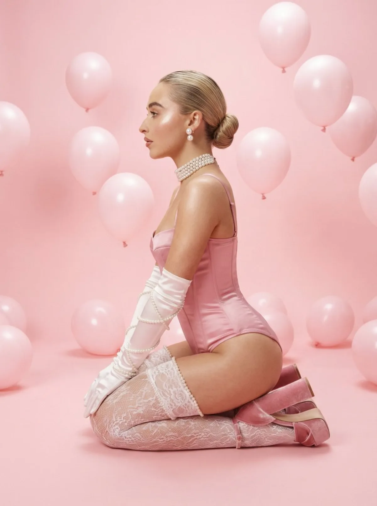Sabrina Carpenter-like Woman in Pastel Coquette Style - Signature Style