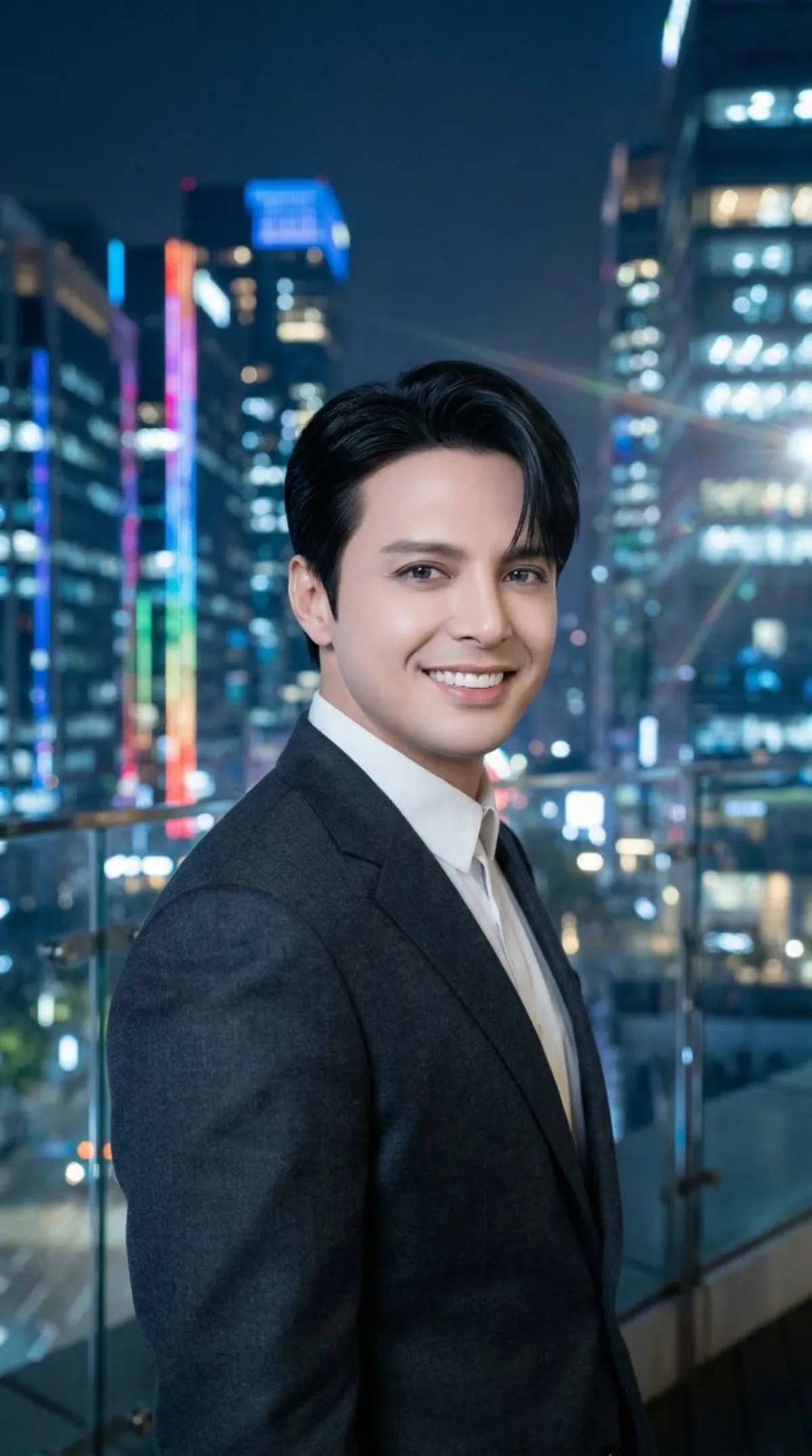 Luis Miguel K-Pop Star in Gangnam at Night: A Editorial Take