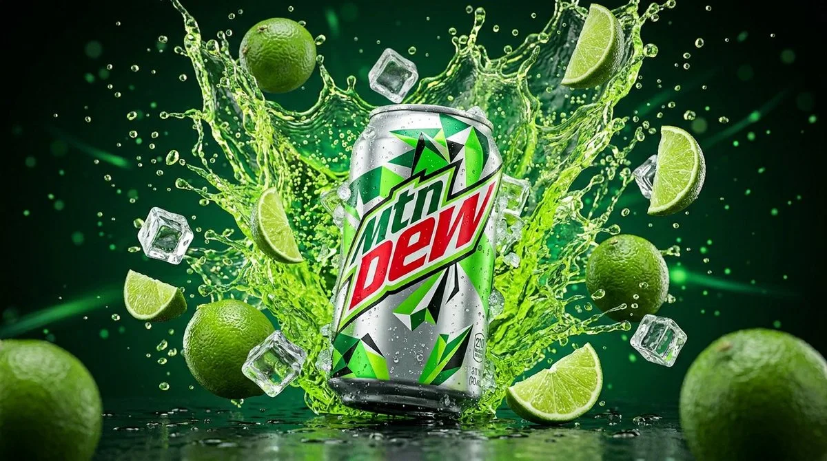 Mountain Dew Can with Neon Green Liquid Burst (Signature)