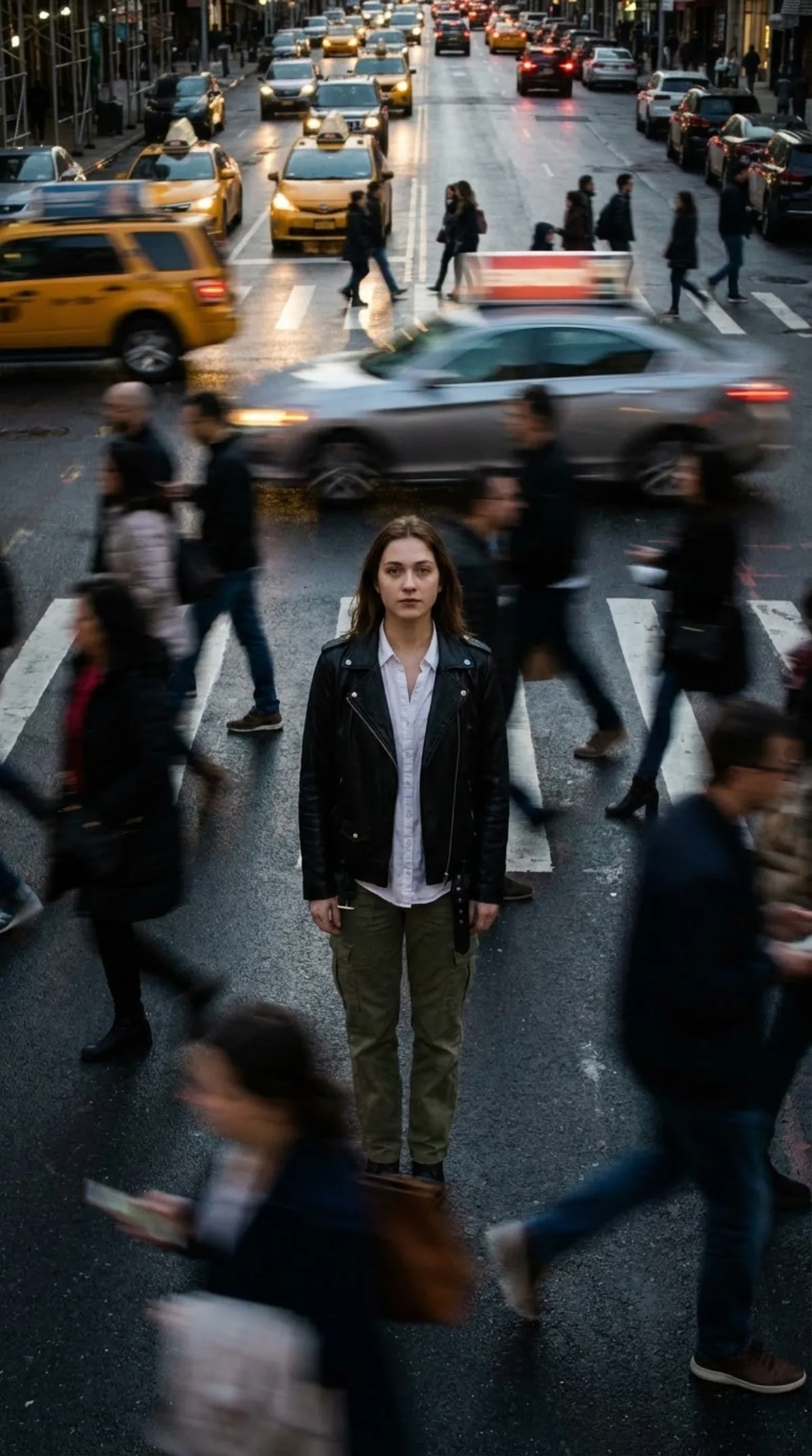 Cinematic Street Portrait with Motion Blur - Hero Style