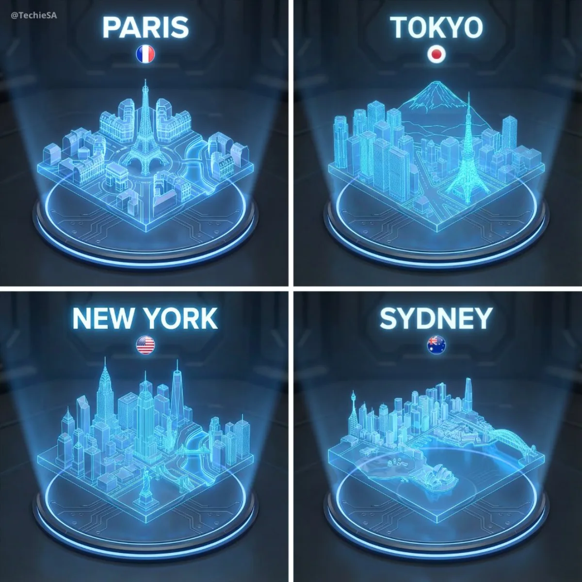 Curated Futuristic Holographic City