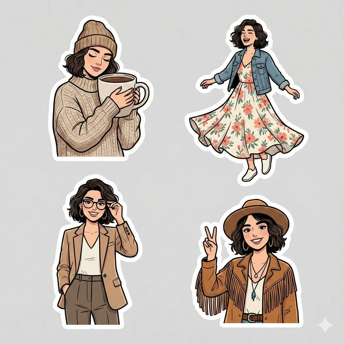 Multi-Style Face Sticker Pack