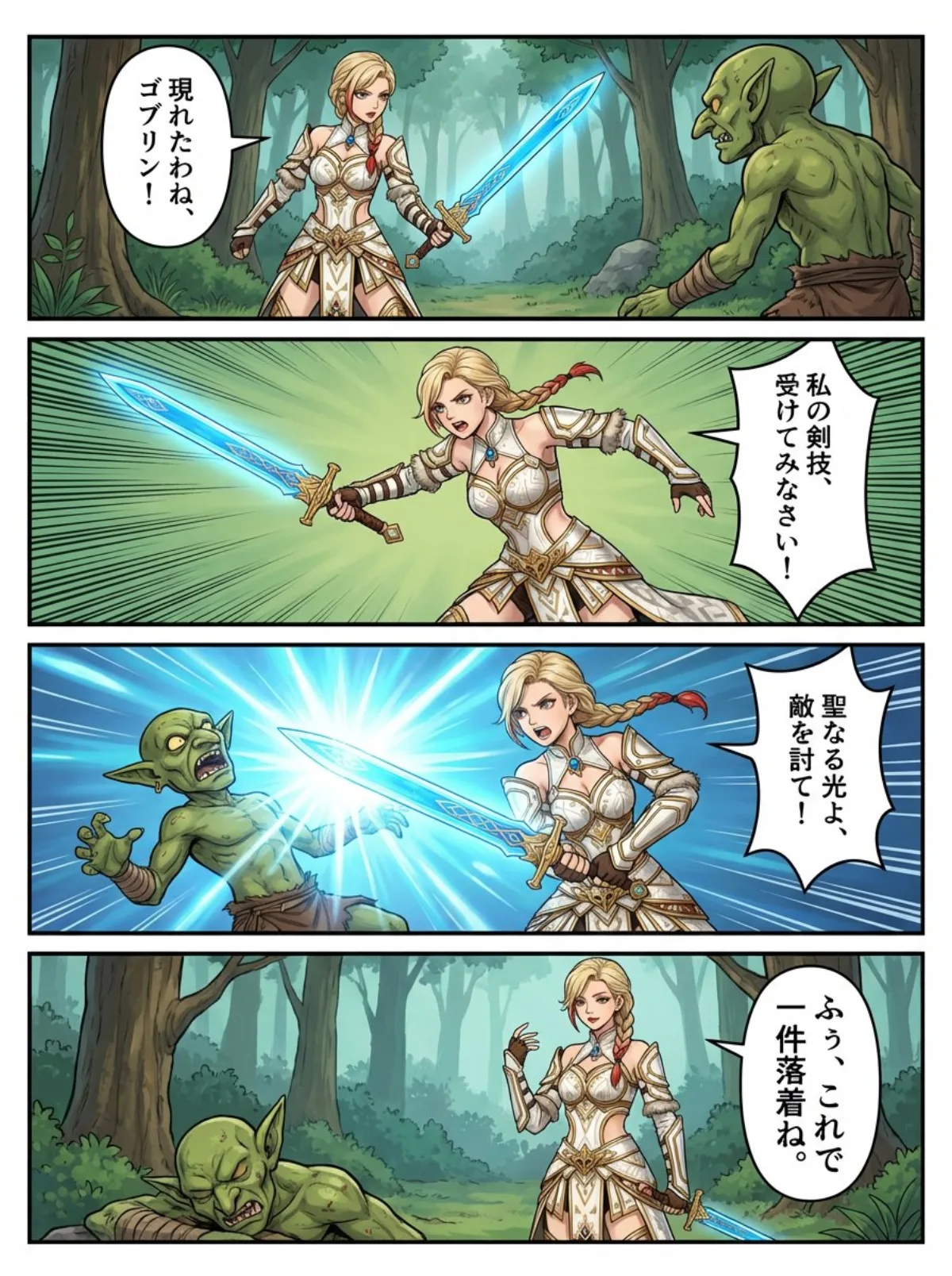 Four-panel RPG-style manga of original character Anna: A Signature Take